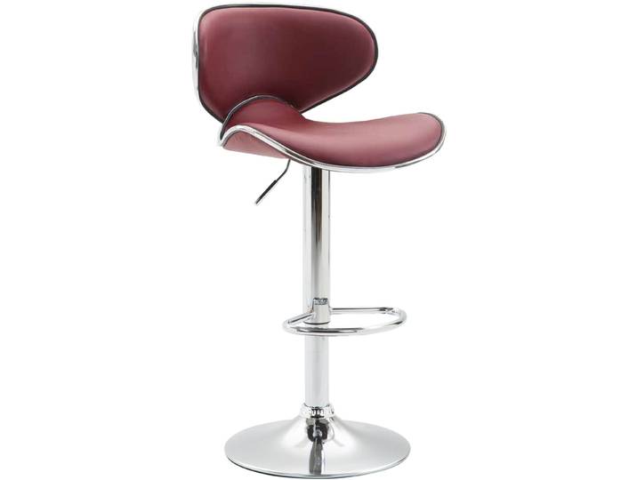 TPFLiving Barhocker Las Palmas Gestell Metall in Chromoptik Kunstleder - Bordeauxrot