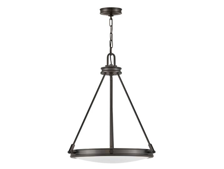 Suspension 4 Lumières Acier, Verre Opalin