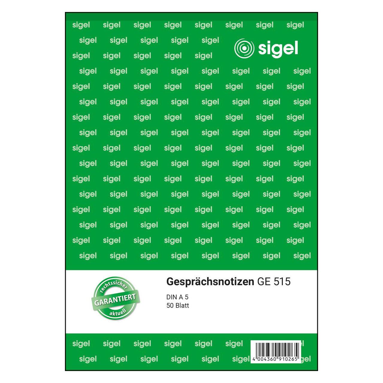 SIGEL Gesprächsnotiz Formularbuch GE515