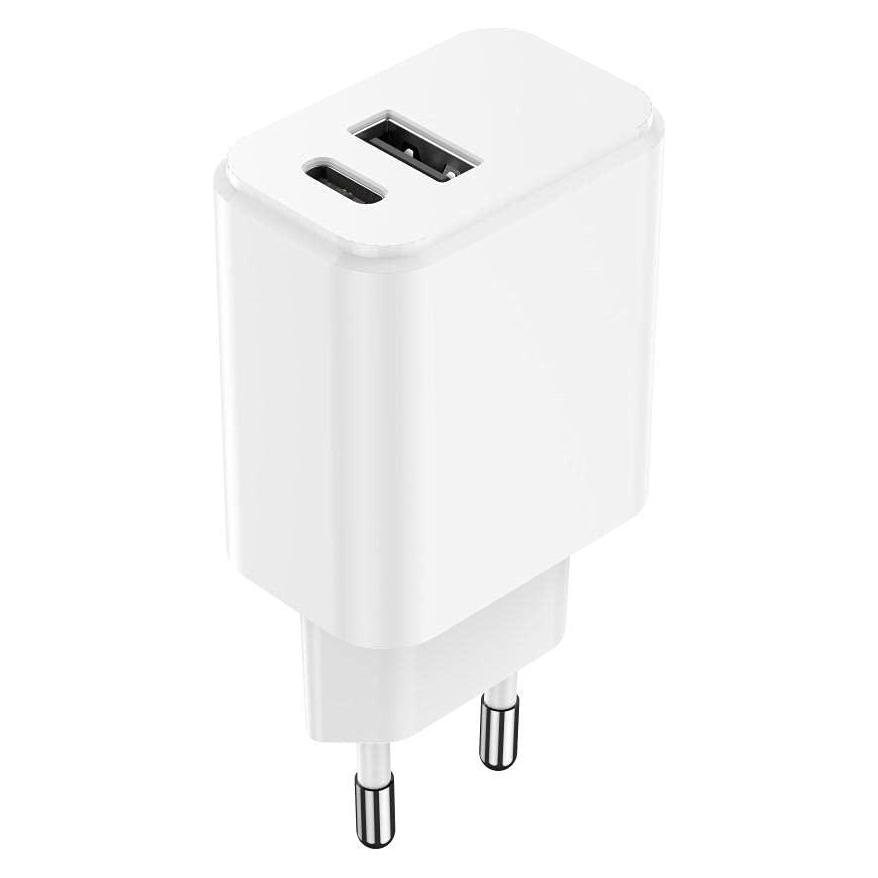 Setty Ladegerät 1x USB + USB-C 3A 20W weiss (20 W, 2 Ports) (GSM106083)