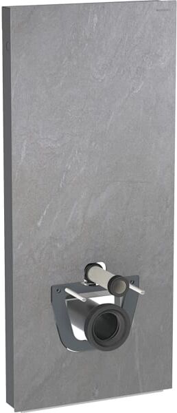 Geberit Monolith module de toilettes suspendu 131231005 hauteur 114cm, façade aspect ardoise, côté aluminium chrome noir