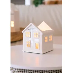 Teelicht Haus Skade cremeweiß 9cm
