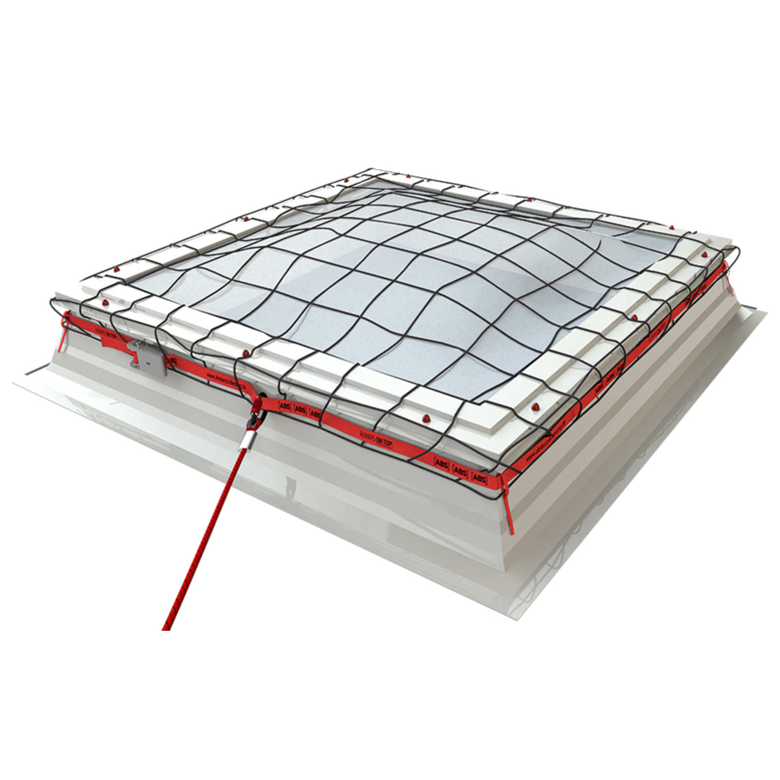 ABS Safety ABS DomeWeb Schutznetz 3x3m für Lichtkuppeln mit Aufkantung bis max. 2,7m