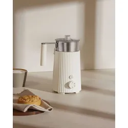 Plissé Milchschäumer – elektrisch, weiß, elegantes Design für cremigen Milchscha...