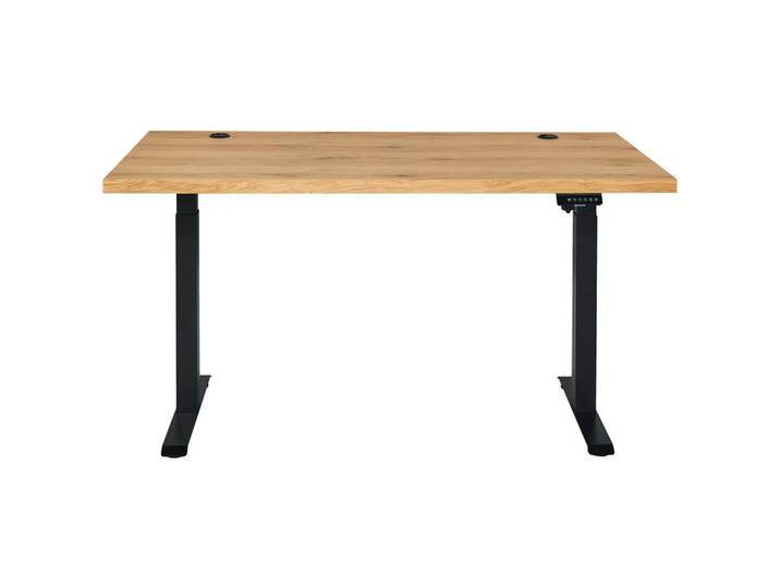 Mid.you Schreibtisch, Eichefarben, furniert, U-Form, 71-120x77x160 cm, höhenverstellbar, Kabeldurchlass, Büromöbel, Schreibtische, Höhenverstellbare Schreibtische