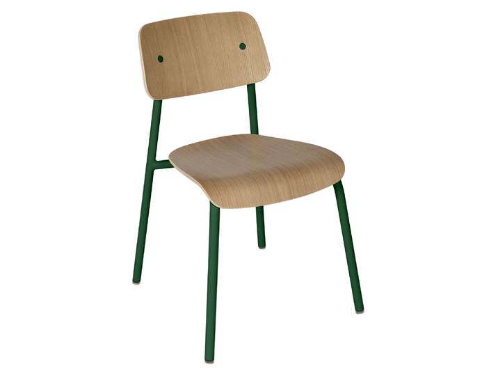 Stuhl, Eichenholz, Aluminiumgestell, 51,7×53,5×80,5 cm, Vielseitig, Klassisch/Modern