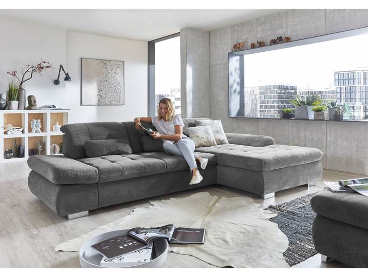 Ecksofa DIE PLANBAR MP-IN17004 L-Form, Breite 331 cm, Federkern-Polsterung , grau, B:331cm H:84cm T:194cm, 100% Polyester, Sofas, Ecksofa, inkl. Sitztiefenverstellung, wahlweise weitere Funktionen