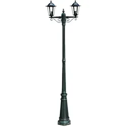 vidaXL Gartenlaterne 2-flammig 215 cm Dunkelgrün/Schwarz Aluminium