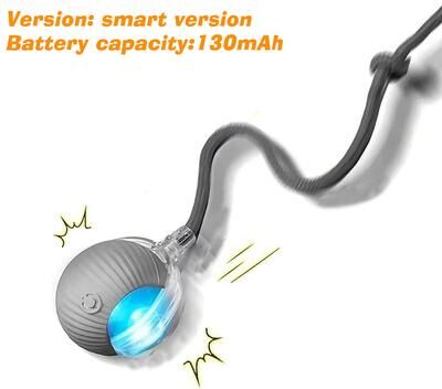 Quick Pick Pro Smart Cat Interactive Toy Rechargeable Automatic Rolling Ball For Active Indoor Cats gray Tail Ball