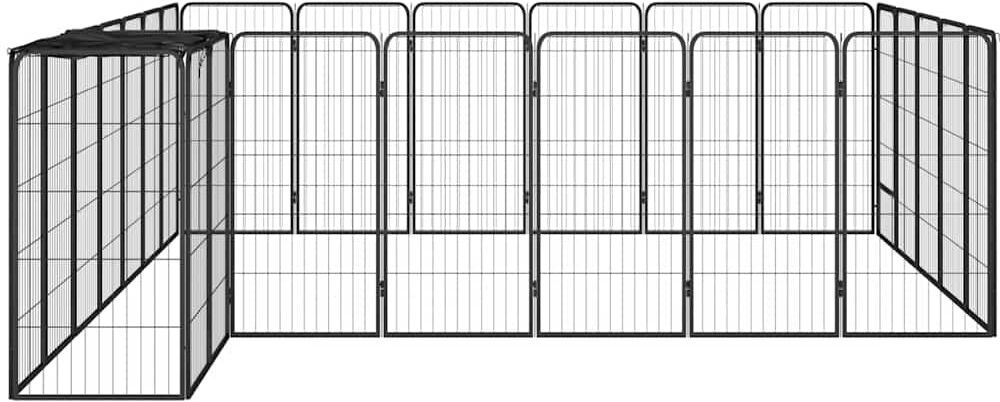 vidaXL Parc pour chien 26panneaux Noir 50x100cm Acier enduit de poudre
