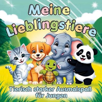 Tierischer starker Ausmalspaß für Jungen ab 3 Jahren - Meine Lieblingstiere, Taschenbuch von Inspirations Lounge, Lucid Page Media, 978-3-691-04219-1