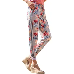 ELLENOR Trendige Hose mit Kordelzug und Glitzerstreifen
