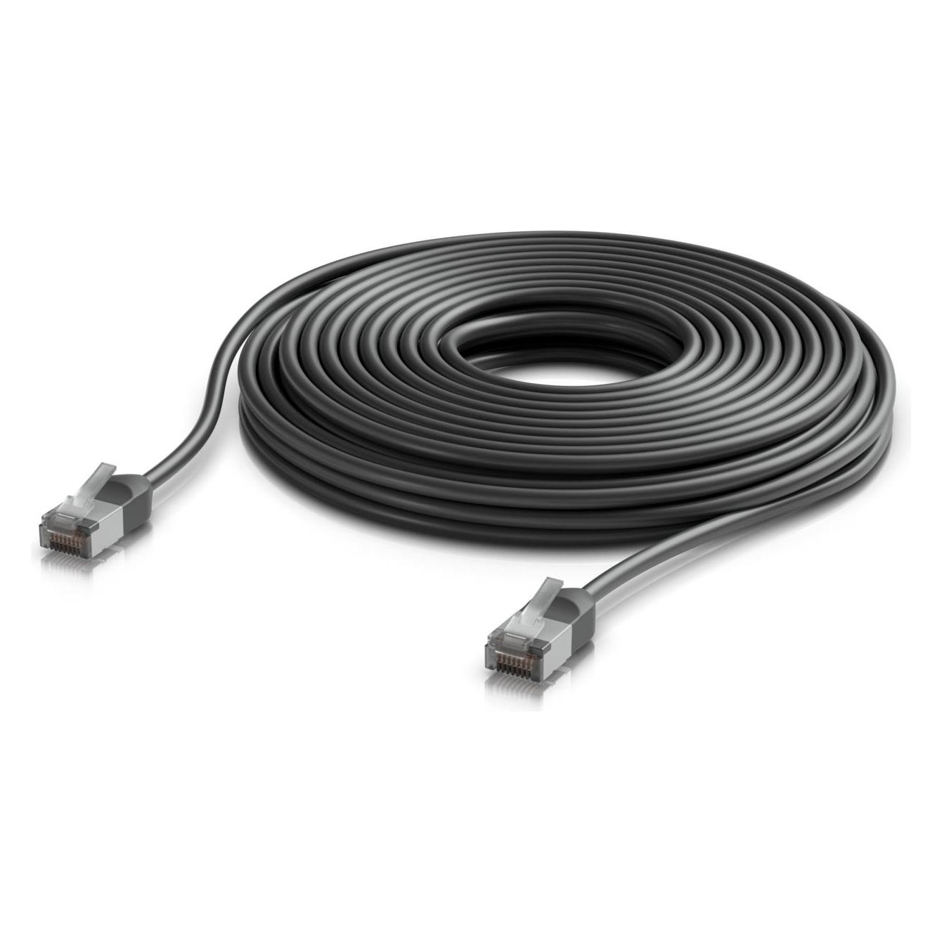 Ubiquiti Ultradünnes, robustes, abgeschirmtes Aussenpatchkabel für 10 GbE-Netzwerke (CAT6a, 12 m) (UACC-CABLE-PATCH-OUTDOOR-C6A-12M-BK)