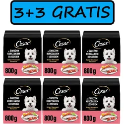 Cesar Adult Trockenfutter für Hunde mit frischem Hähnchen, Lachs und Gemüse 6x800g