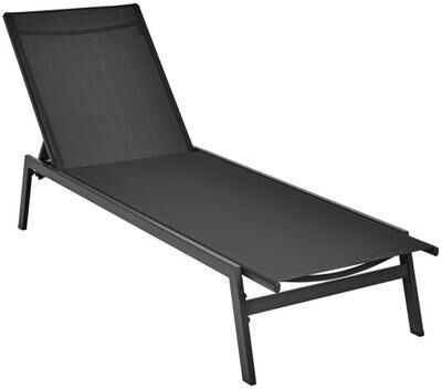 Costway Outdoor Reclining Chaise Lounge Chair with 6-Position Adjustable Back-Black