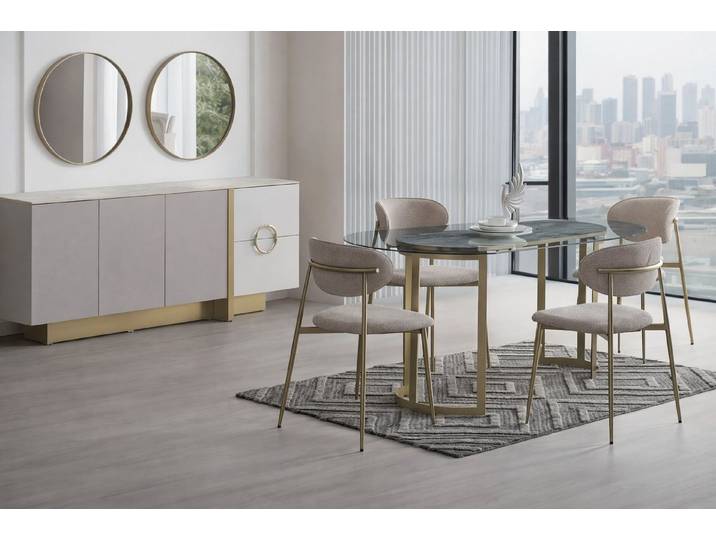 Xlmoebel Essgruppe Elegantes 6-teiliges Esszimmer-Set für stilvolle Akzente, (Essgruppe, 6-tlg., 6-teiliges Esszimmer-Set), Made in Europa
