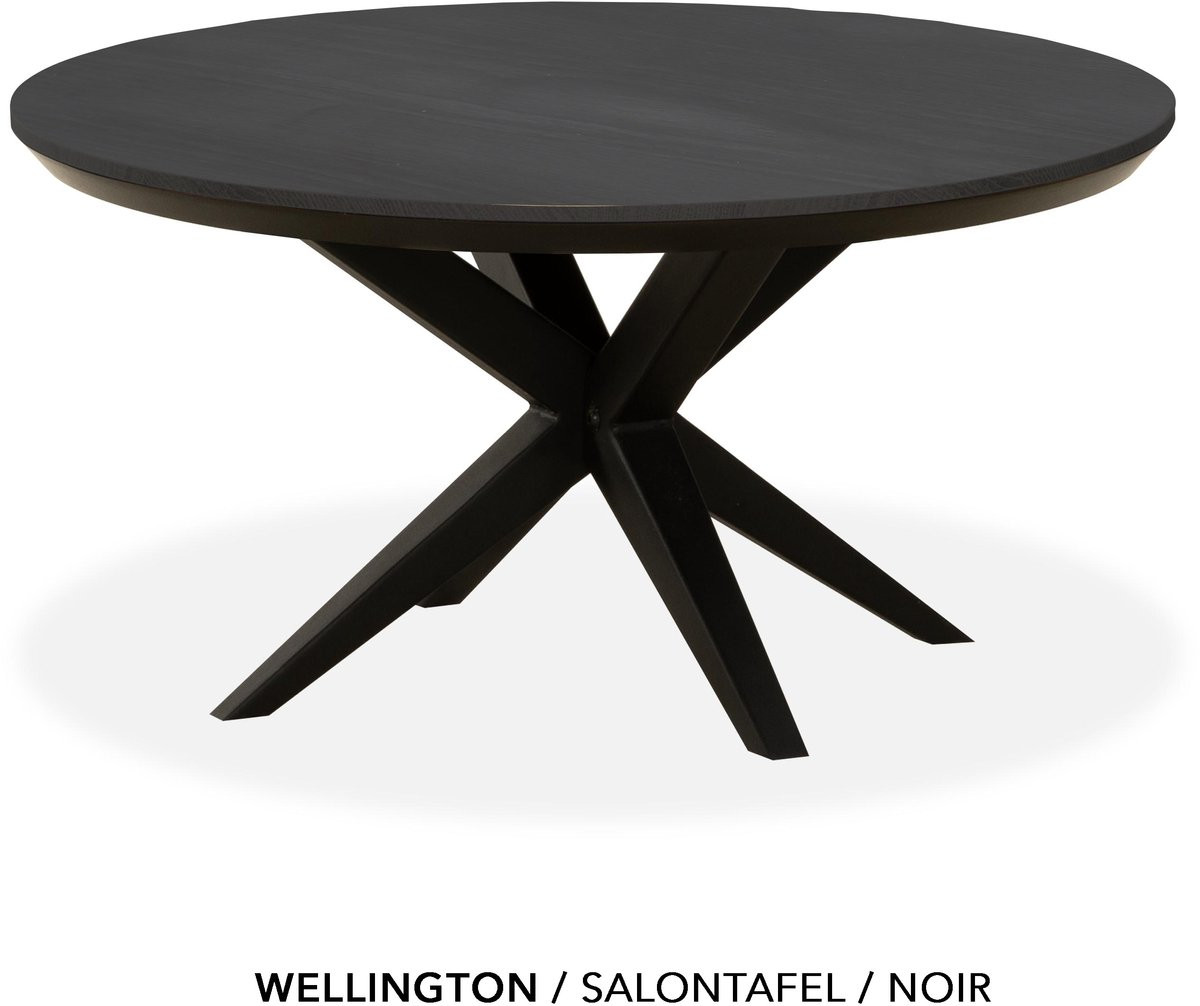 Maxfurn Ronde salontafel met verjongde rand, Noir, Diameter: 80 cm