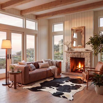 SAFAVIEH Handmade Cow Hide Lorean Cabin & Lodge Leather Rug