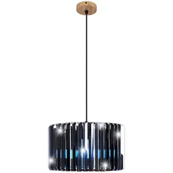 Hängelampe Esstischleuchte Glasstäbe RGB LED Pendelleuchte Holzoptik Fernbedienung, dimmbar Farbwechsel, 1x 4W 470Lm warmweiß, DxH 35x120 cm