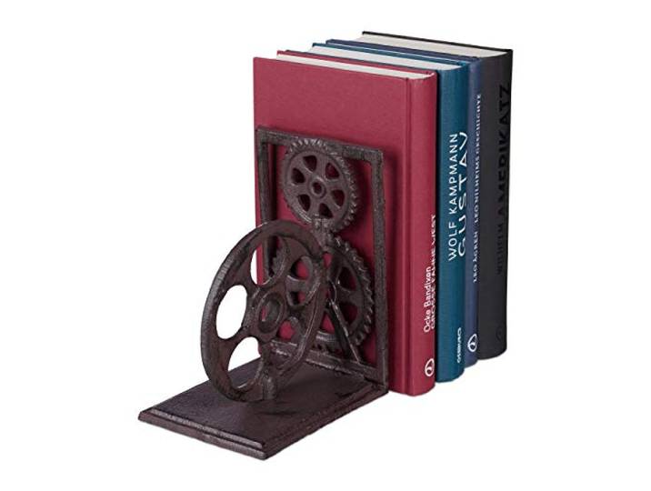 relaxdays Serre\, Presse Fonte\, Range-Livres décoration Vintage\, pellicule\, HxlxP: 16x13x10 cm\, Brun\, Filmrolle\, 16 x 13 x 10 cm
