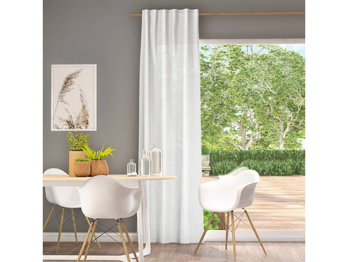 Vorhang NEUTEX FOR YOU Mara-ECO Gr. 1, weiss (wollweiß), B:144cm H:245cm, Jacquard, Polyester, Gardinen, Vorhang