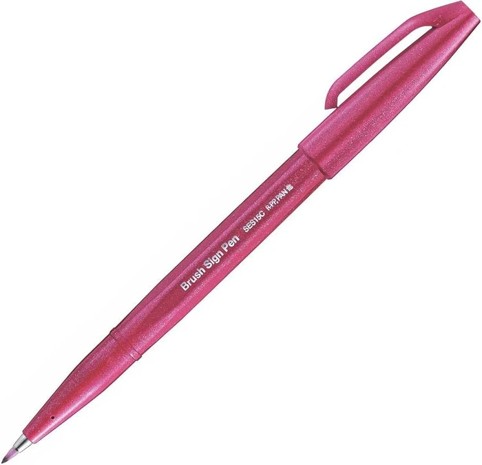 Pentel SES15C-B2X Brush-Pen rot, 1 St.