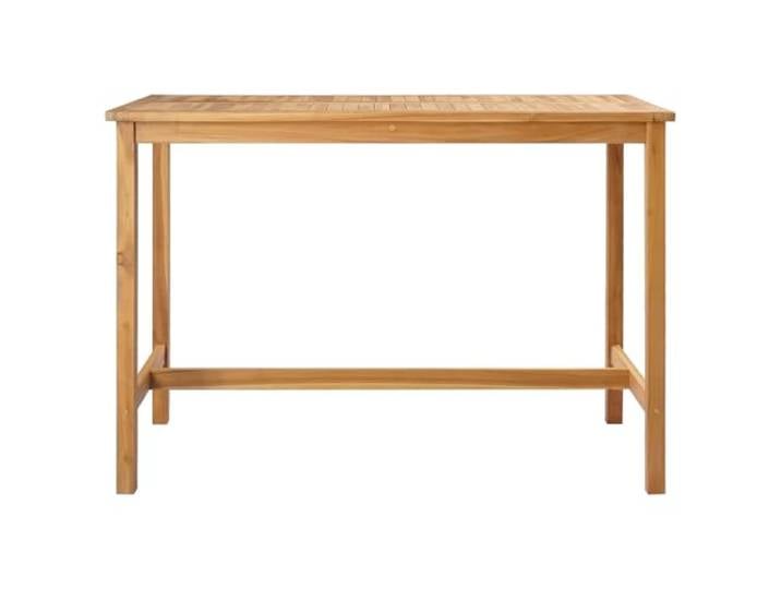 KTHLBRH Bartisch natur 150 x 75 x 105 cm Teakholz massiv Wetterfest, integrierte Fußstütze, Lattenrostplatte, für den Außenbereich
