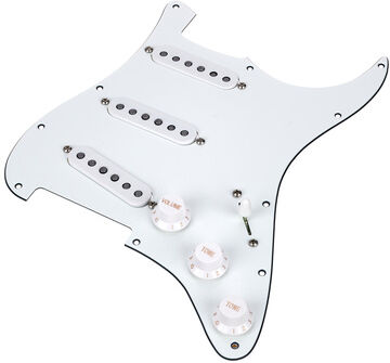 Mojotone 67 Q.Coil Hot Br. Pickguard W Weiß