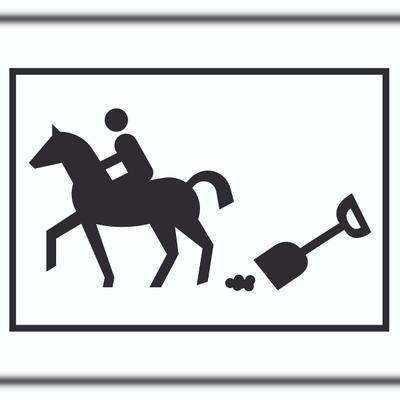 HB-Druck Bitte abäppeln Symbol Schild Pferde Reitplatz A3 (297x420mm)