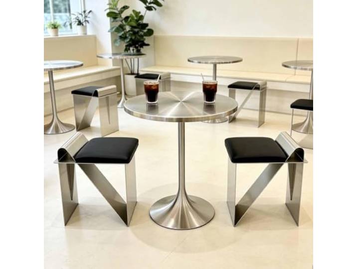 Runder Bartisch Aus Edelstahl，Bistro-Pub-Tisch,Sofa-Beistelltisch，Stehtisch Kneipentisch Bartisch, Couchtisch, Bistro-Pub-Tisch，Cocktail-Bartisch, Für Die Küche, Für Café, Zuhause, Esszimmer, Bar, Pub