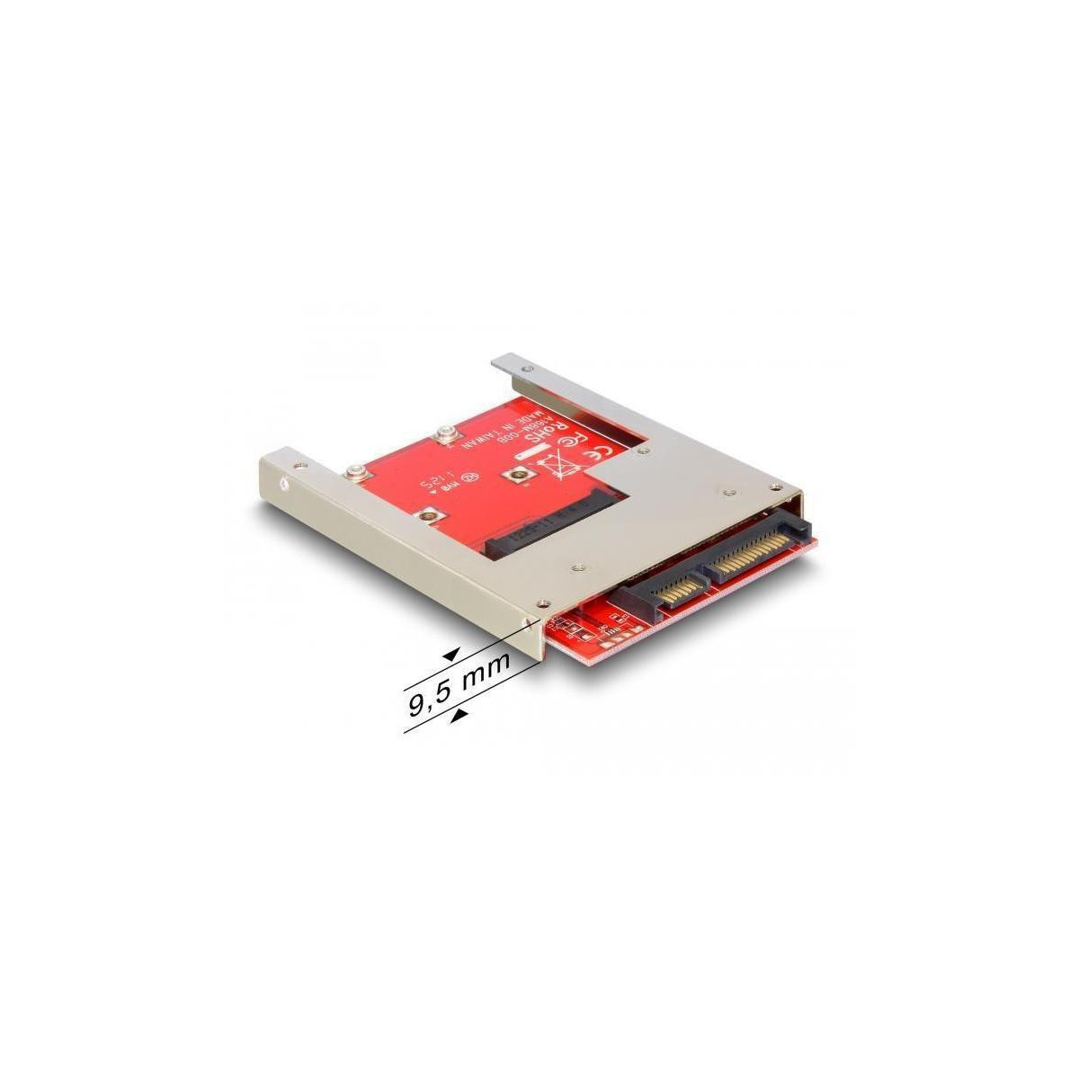 Delock Converter SATA 22-pins naar mSATA met 2,5 inch behuizing Interfaceadapter SAS 6Gb/s SATA 6Gb/s