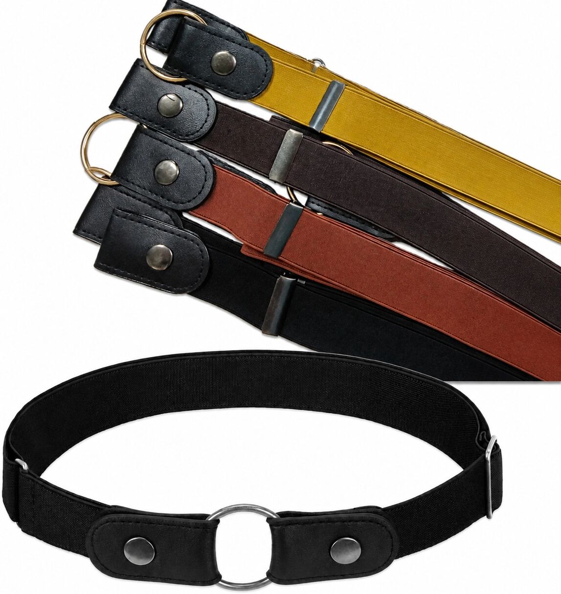INF Ceintures élastiques invisibles sans boucle, pack de 4