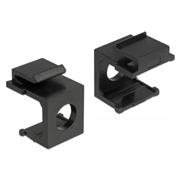 Delock Keystone Abdeckung schwarz mit 8 mm Durchführung 4 Stück (Keystone Modulhalter) (86403)