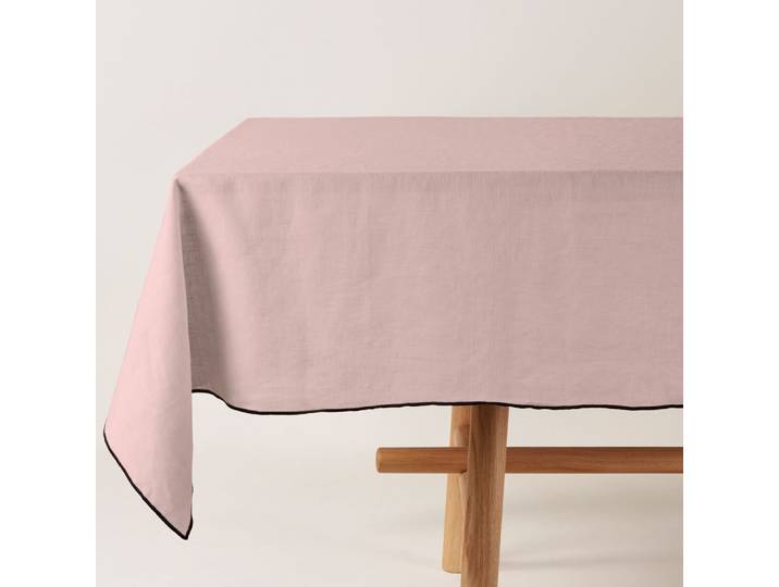 Nappe rectangulaire en lin rose 170x250 cm