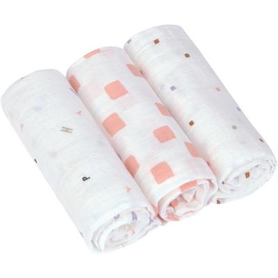 Swaddle & Burp Blanket M GOTS Happy Fruits peach,