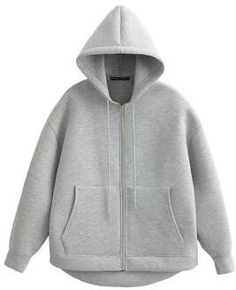 Uplift Picks HH Oversized Zip Hoodie Jacket Womens Loose Fit Streetwear Hooded Sweatshirt Coat light Gray m