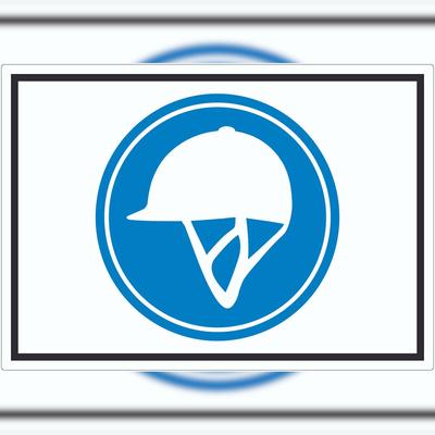HB-Druck Reiten nur mit Helm Symbol Aufkleber A4 (210x297mm)