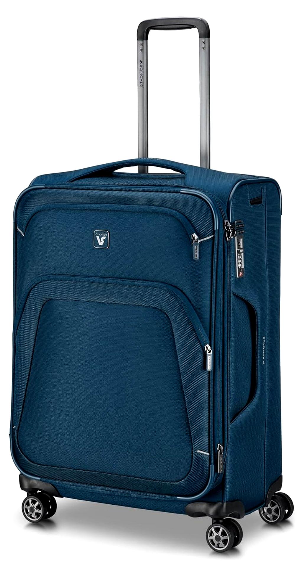 Mittelgroßer Koffer 66 cm erweiterbar - Blau