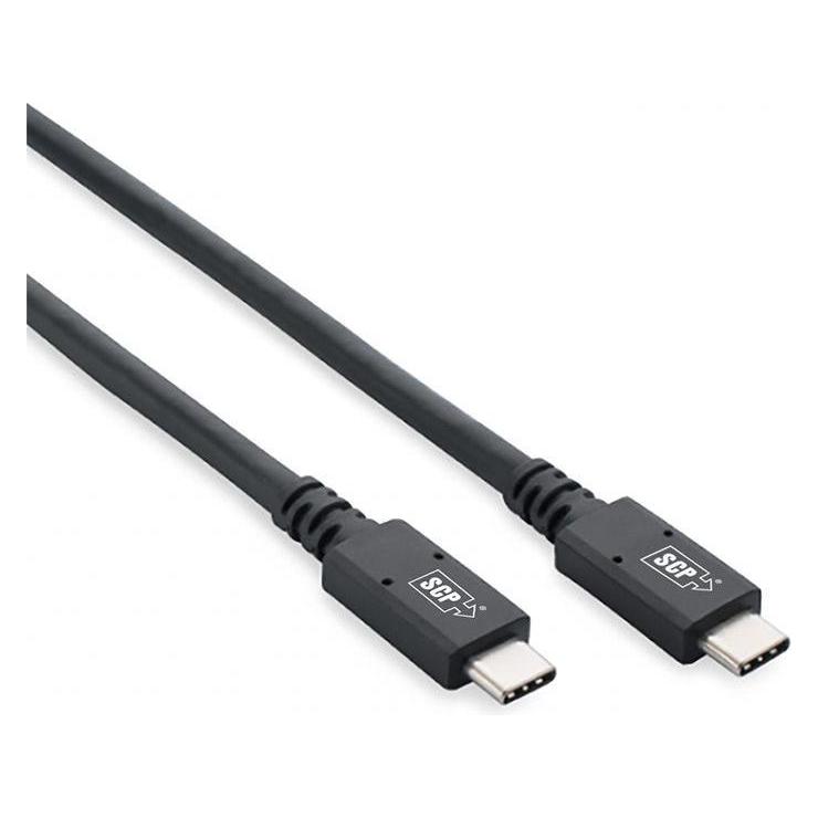SCP USBC32-2M Type-C Male/Male, 20Gbps USB 3.2 Gen 2 Superspeed+, Passive Copper, Power 5A/20V/100W (2 m, USB 3.2 Gen 2, 100 W) (USBC32-2M)