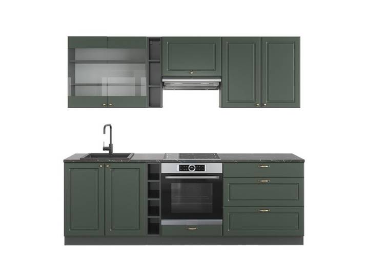 Cuisine Fame-Line 235cm PT Anthracite Vert Or Campagne/Anthracite Vicco 42154