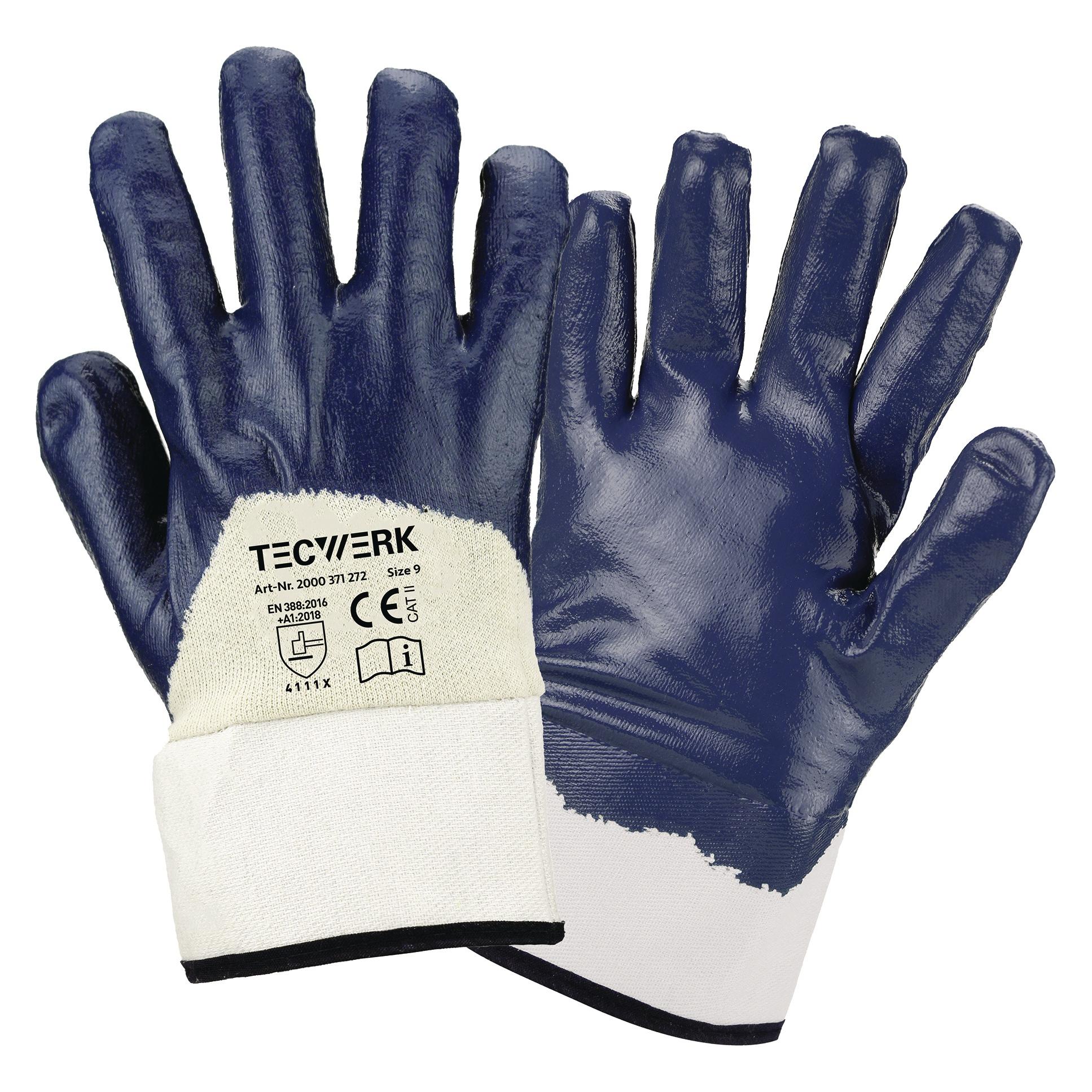 Tecwerk Handschuhe Neckar Grösse 9 blau Nitrilteilbeschichtung EN 388 PSA-Kategorie II (9) (2000371272)