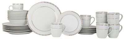 Fitz and Floyd Gold Serif 32-Piece Dinnerware Set, Service for 8