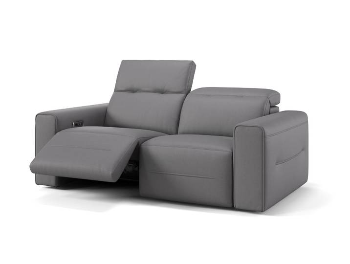 Leder Relaxsofa CANNES 2-Sitzer Elektrisches Sofa Premium Couch
