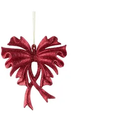 HOME STORY Anhänger Ornament Schleife   , rot , Kunststoff , Maße (cm): B: 14 H: 12 T: 2.5