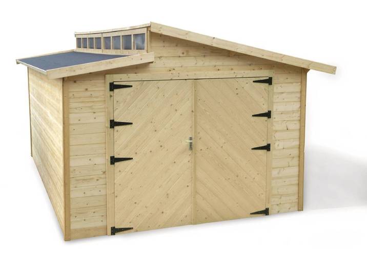 Garage bois Torino - 20.88 m2 - 3.64 x 5.74 x 2.92 m - 28 mm