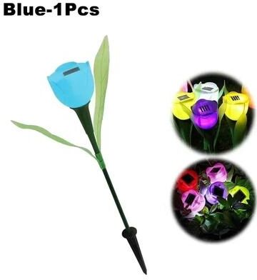 Uplift Picks Solar Tulip Garden Lights Add Warm Floral Glow To Outdoor Spaces blue (1 Pc)