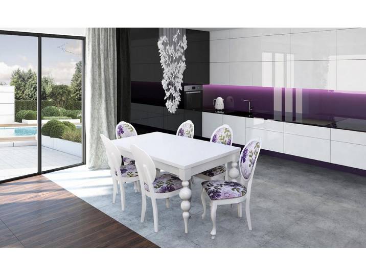 JVmoebel Esszimmer-Set Elegantes Esszimmer Set aus Massivholz mit stilvollen Polsterstühlen, (Esszimmer-Set, Küchen-Set), Made in Europa