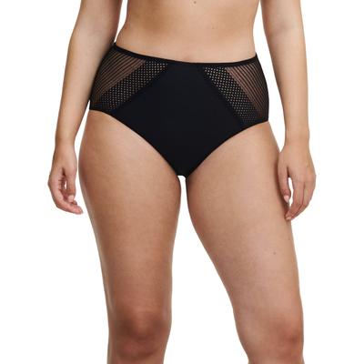 Taillenslip CHANTELLE "PLAY", Damen, Gr. 38, schwarz, Obermaterial: 71% Polyamid, 29% Elasthan, körpernah, Unterhosen Taillenslip, Spitze, blickdichtes Gewebe