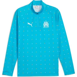 Puma, Herren, Sportshirt, Warm-up Oberteil 1/4 Reissverschluss OM 2025/26 (S), Weiss, Blau