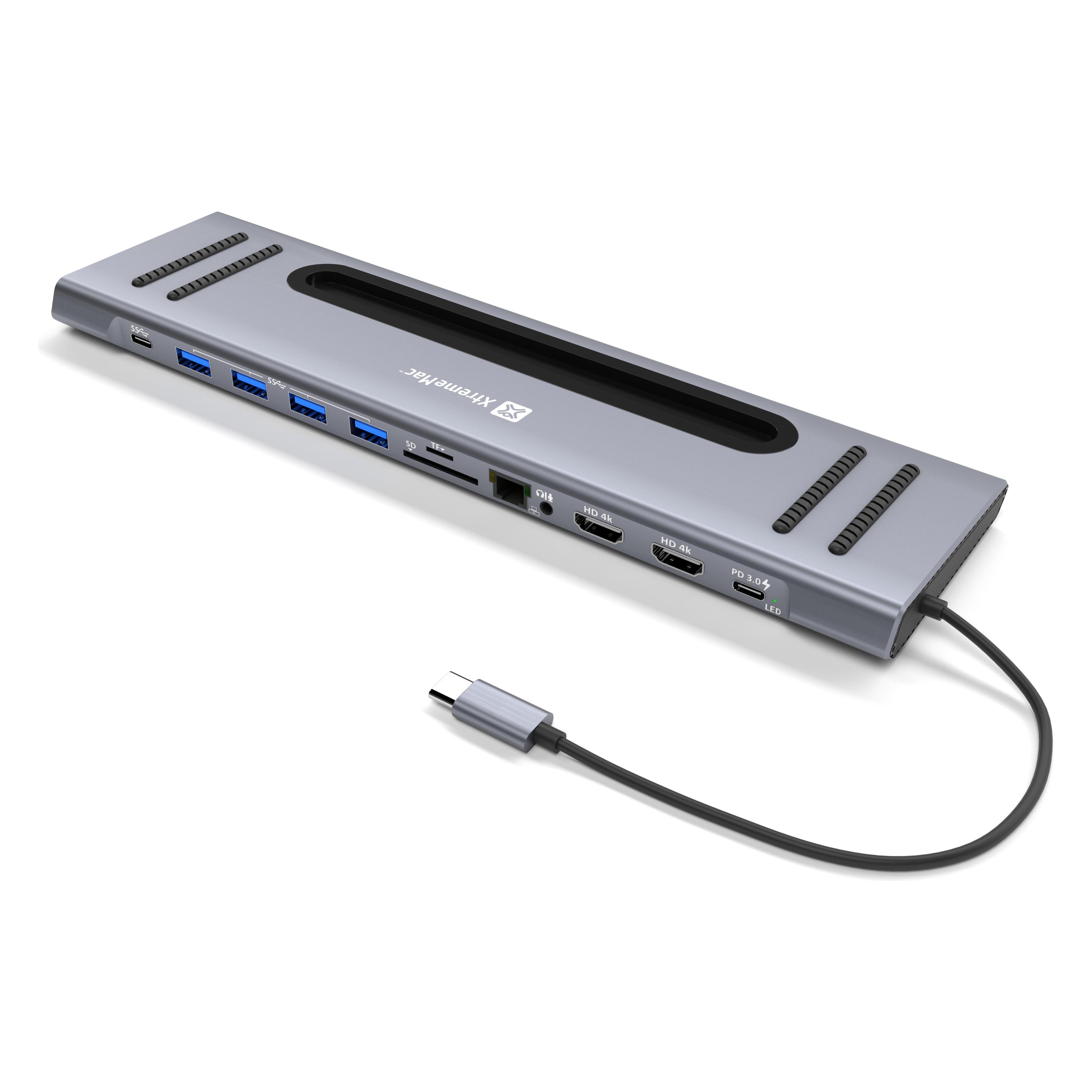 XtremeMac Type-C Hub Station - 12 Ports (USB-A, USB-C, 12 Ports) (XWH-CDH-13)